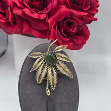 Vintage Filigree Leaf Brooch