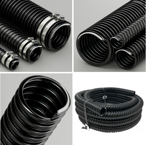 Black corrugated flexible pond - black,