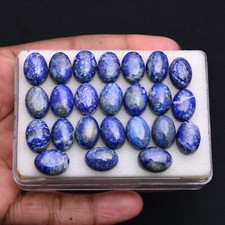 24 Pcs Natural Lapis Lazuli 14mm 10mm Oval Cabochon Loose Gemstones Wholesale