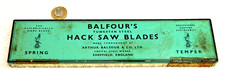 RARE ANTIQUE GARAGE ENGINEERS BALFOURS TUNGSTEN STEEL HACK SAW BLADES TIN 1920s