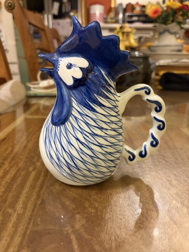 Rooster milk jug blue and - milk,