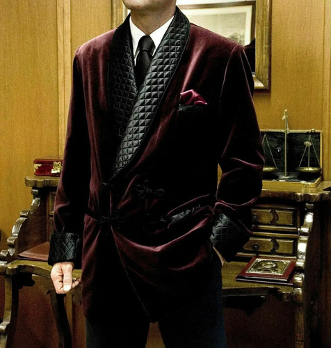 Men vintage velvet smoking - vintage,