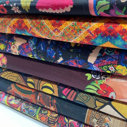 Printed raw silk - frida, |