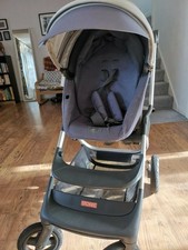 Stokke Scoot Slate Grey, including cocoon, rain cover, and mosquito Net