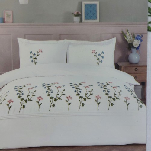 Floral embroidered duvet cover - embroidered,