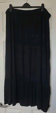 Ladies - Long Black Skirt - Size 28 - Evans - Elasticated Waist