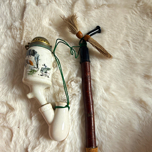Ceramic animal figurine head - ceramic,