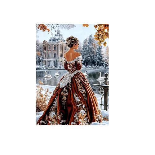 Diamond painting kit lady - lady, red