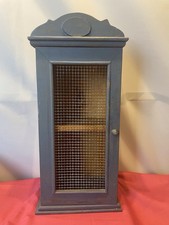 Rustic pine Vintage Wooden painted Cabinet Wire Mesh Door 1 Shelve 43.5x20x12cm