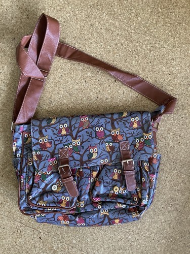 Owl theme satchel bag - owl, zip