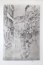 VENICE CANAL GONDOLAS Whistler James McNeill 1932 LITHOGRAPH Print of an Etching