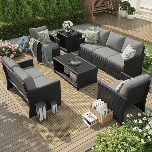 7pcs patio wicker - patio,