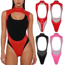 Women Wetlook Exotic Leotard