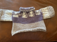 Hand Knitted Beige Mauve and