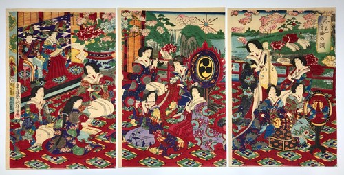 Fusatane woodblock print - woodblock,