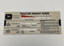John Deere Tractor Weight