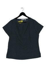 Simon Jersey Women's Top UK 14 Blue 100% Polyester Short Sleeve Round Neck Basic