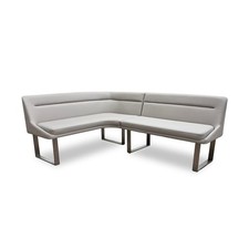 Furniture Village 'Avorio' Corner Dining Bench Neutral Faux Leather Left Facing
