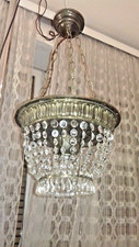 Antique Crystal Brass Old
