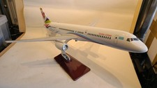 Boeing 757 Desk Model Sunday Airlines Travel Agent Display on Wooden Base