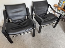 Arkana Safari Chairs by Maurice Burke.  VGC in Black & Chrome.