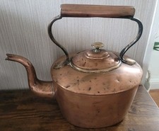 Vintage Copper Kettle Large Heavy Rustic Kitchen Decoration