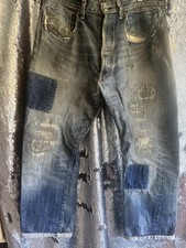 Levi’s Selvedge 501 MENS. W34 L28 Sashiko/ Boro Repair Jeans