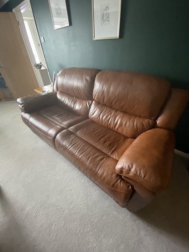 Brown leather recliner - brown,