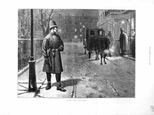 Old Antique Print 1872 Street