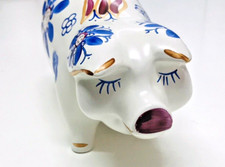 Vintage Arthur Wood Pig Piggy Bank Money Box Ceramic 5428 Approx 9" Long