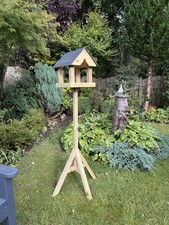 Freestanding FSC Certified Slate Roof Bird Table Feeding Station.