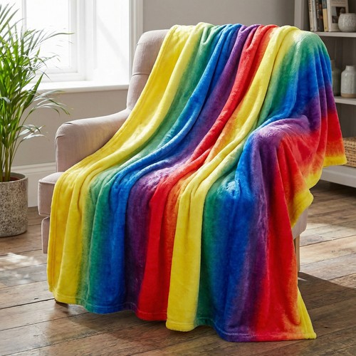 Rainbow stripe mircoplush - stripe,