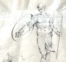 Antique pencil drawing after - antique,