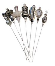 Vintage Bead Hat Pins x 7