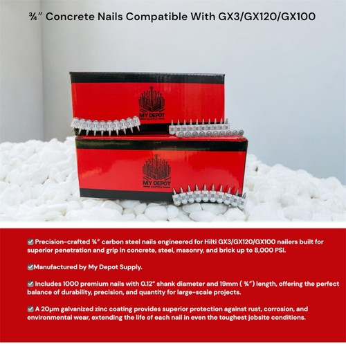 Concrete nails for hilti gx3 - nails,