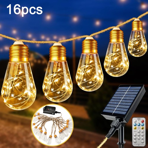 Solar string lights hemp - 8m,