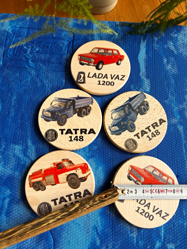 Set round wood coasters - of,