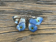 Antique JA&S  Sterling Silver  Small Enamel (minor Lost ) Butterfly Brooch