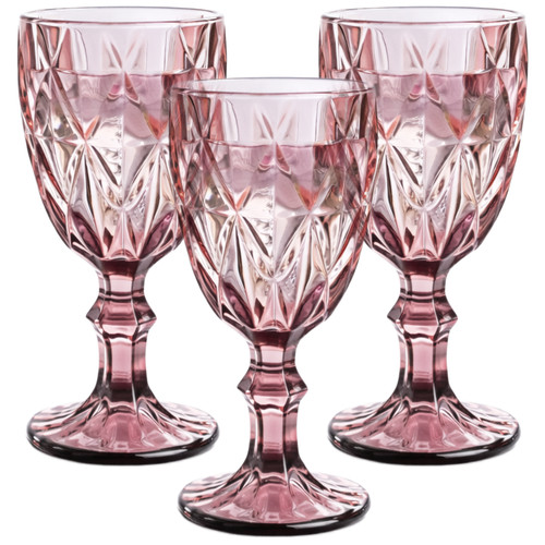 Pink wine goblet crystal - wine,