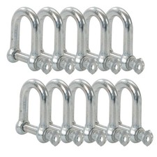 10x M8 Galvanised Steel Lifting Towing Bow Dee D Link Shackles 