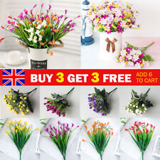 Artificial Lily Tulip Rose Flowers Fake Outdoor Plants Grass Garden Home Decor