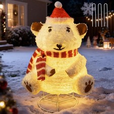 33in Lighted Up Polar Bear