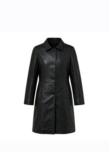 Black leather coat size - leather,