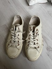 Cream Faux Leather Converse