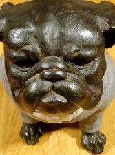 BULLDOG RESIN FIGURE  DRESSED IN A TUXEDO  * QUIRKY ORNAMENT.  GOOD CONDITION.