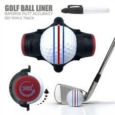 360° Ball Triple Track 3 Line Marker with Pen Golf Ball Marker Golf Mark Stencil
