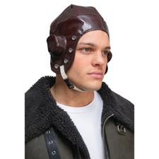 Pilot Helmet Brown Aviator Hat