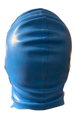Blue Latex Face Mask • Fetish Attire • BDSM Rubber Hood •  0.6mm Latex 