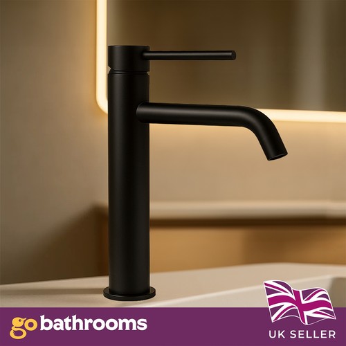 Black tall basin mixer tap - mixer,