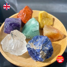 7pcs Natural Chakra Healing Rough Stones Set Amethyst Lapis Sunstone Jasper